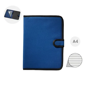 Cartella portadocumenti con chiusura in velcro e blocco appunti in formato A4 con tasche interne