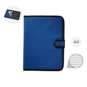 Cartella portadocumenti con chiusura in velcro e blocco appunti in formato A4 con tasche interne