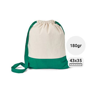 Zaino a sacca in cotone 100% con dettagli colorati da 180gr 35x43cm