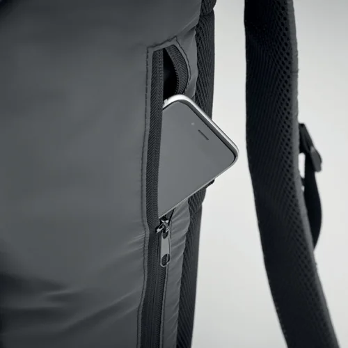 Zaino idrorepellente porta pc in poliestere 190T riflettente ad alta visibilità con cinghia sul petto e in vita