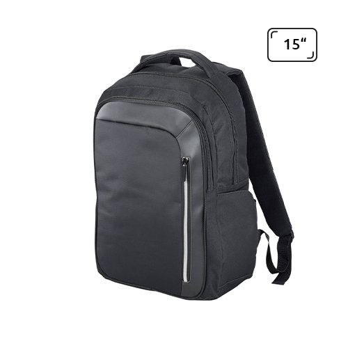 Zaino porta pc multitasca da 15" in poliestere 600D con tasca frontale dotata di tecnologia RFID e aggancio trolley