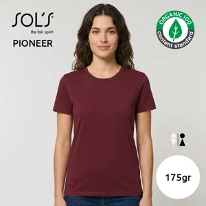 T-shirt SOL'S PIONEER da donna 100% cotone da coltivazione biologica pettinato in jersey 175gr