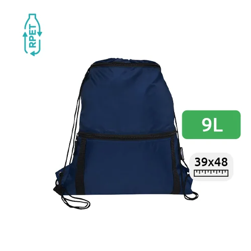 Zainetto termico da 9L con chiusura a coulisse e tasca in RPET 39.5x48cm