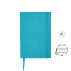 Block notes A5 con copertina morbida e 80 fogli a righe e tasca interna