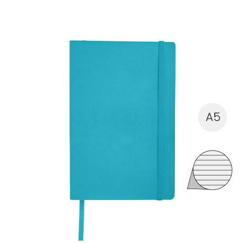 Block notes A5 con copertina morbida e 80 fogli a righe e tasca interna
