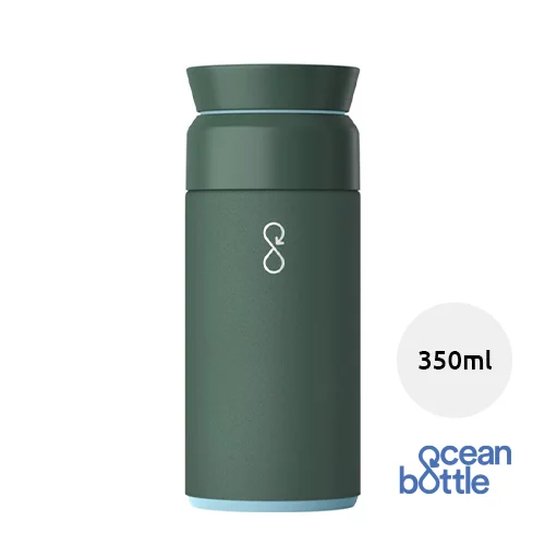 Borraccia Ocean Bottle in acciaio inox e plastica riciclata con doppio isolamento termico da 350ml