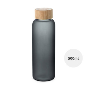 Borraccia in vetro opaco da 500ml con tappo in bambù