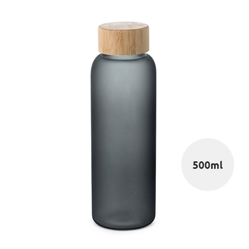 Borraccia in vetro opaco da 500ml con tappo in bambù