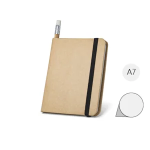 Block Notes A7 in carta riciclata e matita con 140 pagine neutre
