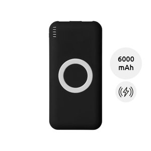 Powerbank in ABS con ricarica wireless con led di stato da 6000mAh fornito in scatola regalo