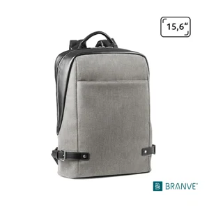 Zaino porta pc Branve da 15.6" in tessuto e similpelle con cinturini regolabili sui lati e impugnatura rinforzata