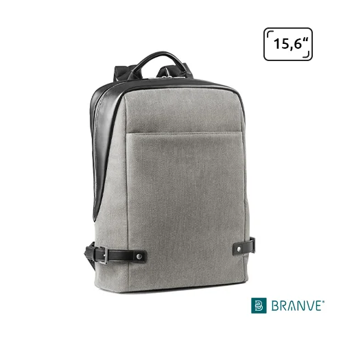 Zaino porta pc Branve da 15.6" in tessuto e similpelle con cinturini regolabili sui lati e impugnatura rinforzata