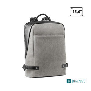 Zaino porta pc Branve da 15.6" in tessuto e similpelle con cinturini regolabili sui lati e impugnatura rinforzata
