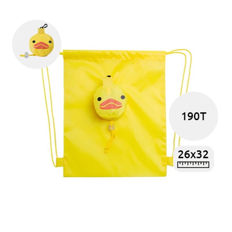 Sacca pieghevole in sacchetto a forma di animale colorata con chiusura a coulisse da 190T 26x32cm