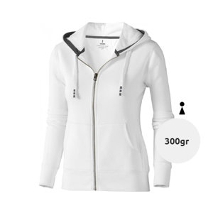 Felpa da donna colori assortiti con cappuccio e cerniera in cotone e poliestere 300gr
