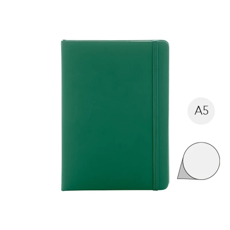 Block notes A5 in PU riciclato RPU con fogli neutri in carta riciclata