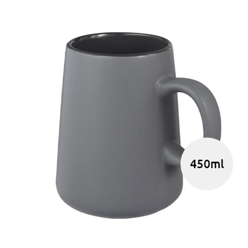 Tazza in ceramica colorata con esterno opaco e interno lucido 450ml