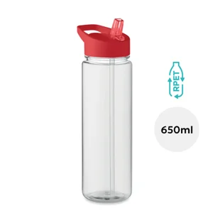 Borraccia in RPET con coperchio flip-top in e cannuccia da 650ml
