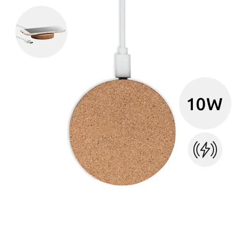 Caricatore wireless in sughero piccolo e compatto da 10W