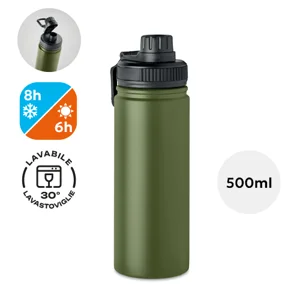 Borraccia isolata sottovuoto doppio strato in acciaio inox con tappo a sorsetto e maniglia da 500 ml