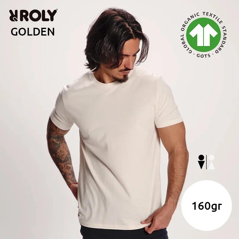 T-shirt ROLY GOLDEN da uomo Single Jersey 100% Cotone organico 160gr