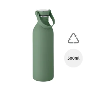 Borraccia in acciaio inox riciclato e finitura gomma con manico silicone 500ml