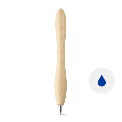 Penna a sfera in legno con refill blu