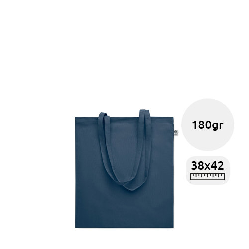Shopper in cotone biologico con manici lunghi da 180g 38x42cm