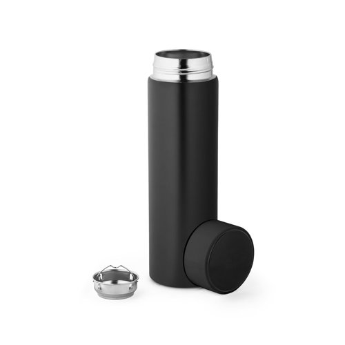 Thermos a doppio strato in acciaio inox con termometro digitale e infusore per il tè da 470ml