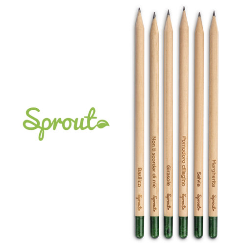 Matita Sprout in Legno Sostenibile Piantabile con Semi con Stampa Inclusa