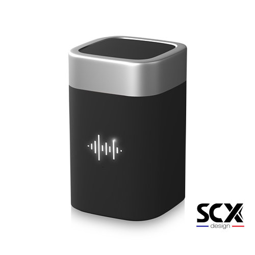 Cassa Wireless Bluetooth SCX design dalla finitura gommata in ABS e alluminio con personalizzazione luminosa