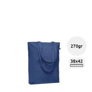 Shopper in tela biologica con manici lunghi da 270g 38x9x42cm