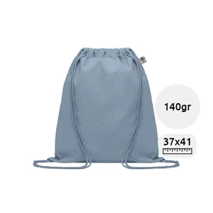 Sacca colorata in cotone biologico con chiusura a coulisse da 140gr 37x41cm