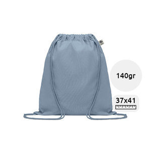 Sacca colorata in cotone biologico con chiusura a coulisse da 140gr 37x41cm