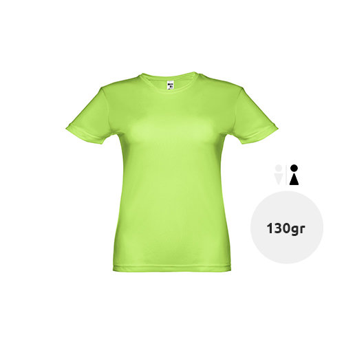 T-shirt da donna sportiva colori assortiti a girocollo taglio aderente in poliestere traspirante 130gr