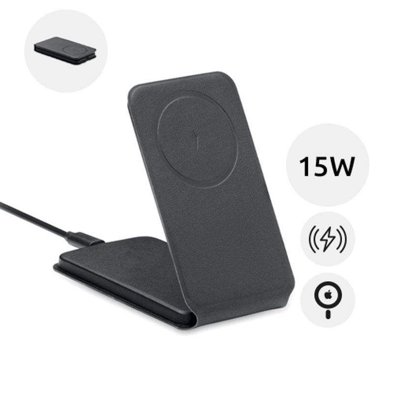 Caricatore wireless pieghevole 15W con supporto magnetico per telefono