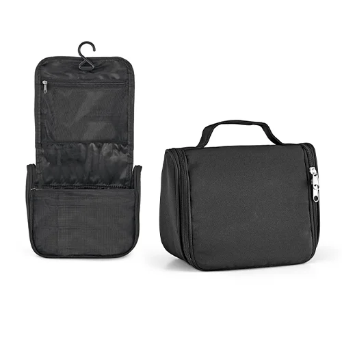 Beauty case e porta accessori da viaggio in microfibra con gancio 200x160x85mm