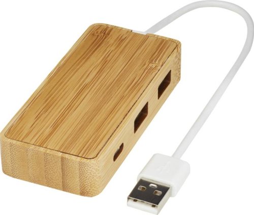 Hub USB in bambù