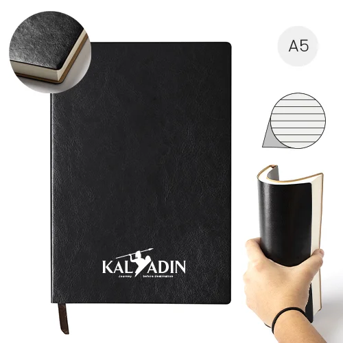 Block notes A5 con copertina in morbida pelle PU e 100 fogli a righe