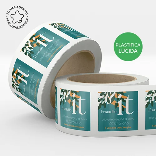 Etichette in bobina stampate su carta patinata plastifica lucida