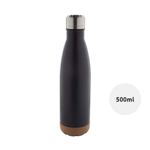 Borraccia termica inox a doppia parete con base sughero da 500 ml