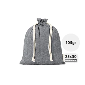 Sacca in cotone riciclato con chiusura a coulisse da 105gr 25×30cm