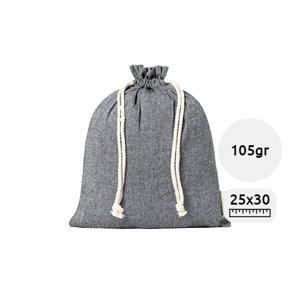 Sacca in cotone riciclato con chiusura a coulisse da 105gr 25×30cm