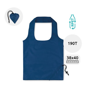Shopper pieghevole in RPET colorate con manici e chiusura a coulisse da 190T 38x40cm