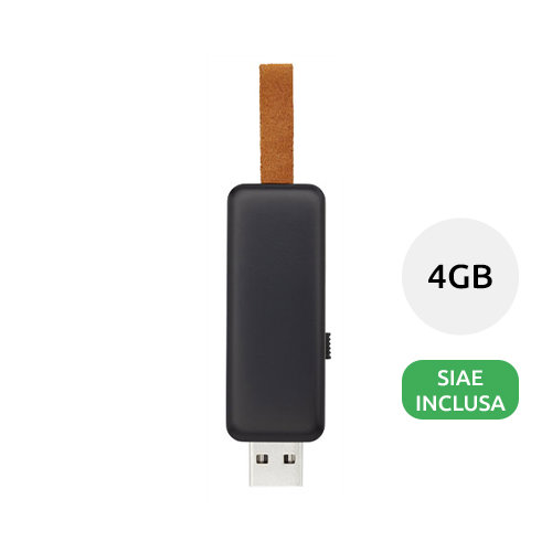 Chiavetta USB in plastica e cordino con personalizzazione luminosa da 4GB