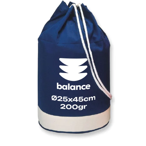 Sacca in cotone blu navy 200gr con chiusura a coulisse Ø25x45cm