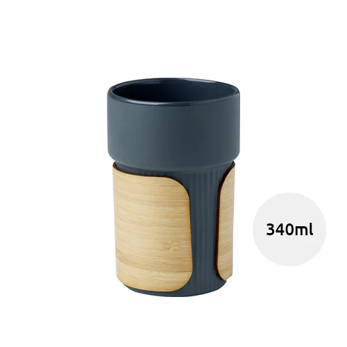 Bicchiere termico con custodia in bambù da 340ml fornito in confezione regalo in cartone riciclato