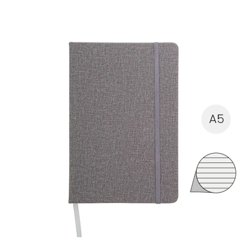 Block Notes A5 con copertina in pelle PU testurizzata e 80 fogli a righe