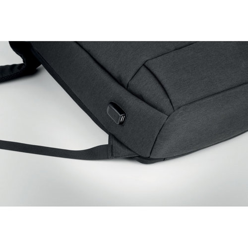 Zaino trolley con comparto porta PC da 15'' e tablet e tasca frontale e chiusura a zip e con schienale e spallacci imbottiti 32.5X12.5X46cm