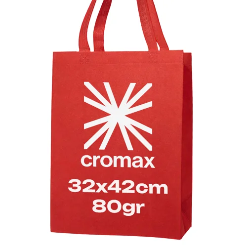 Shopper in TNT a soffietto con manici lunghi da 80gr 32x42x15cm